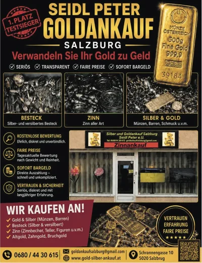 Flyer: Verwandeln Sie Ihr Gold in Geld